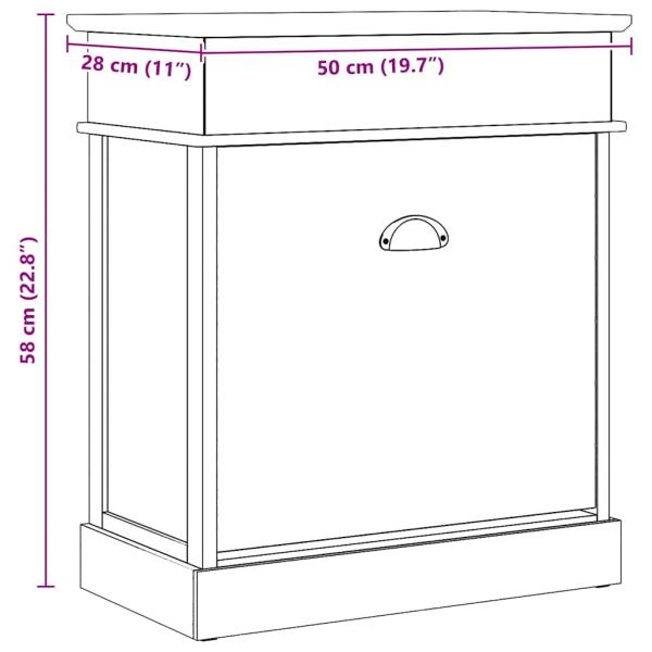 Schuhschrank Weiß 50 x 28 x 58 cm Paulownia Holz