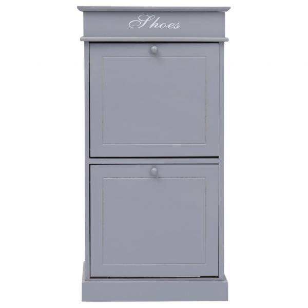 Schuhschrank Grau 50 x 28 x 98 cm Paulownia Holz