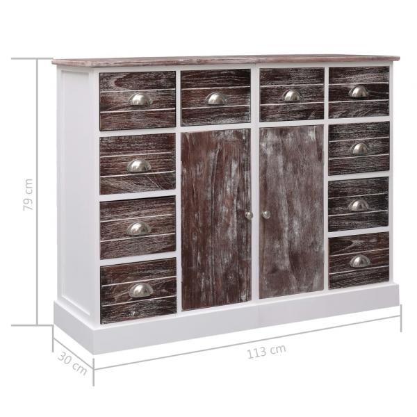 Sideboard mit 10 Schubladen Braun 113x30x79 cm Holz