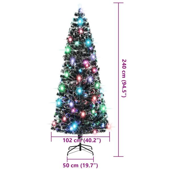 Weihnachtsbaum mit Beleuchtung und Ständer 240 cm Glasfaser