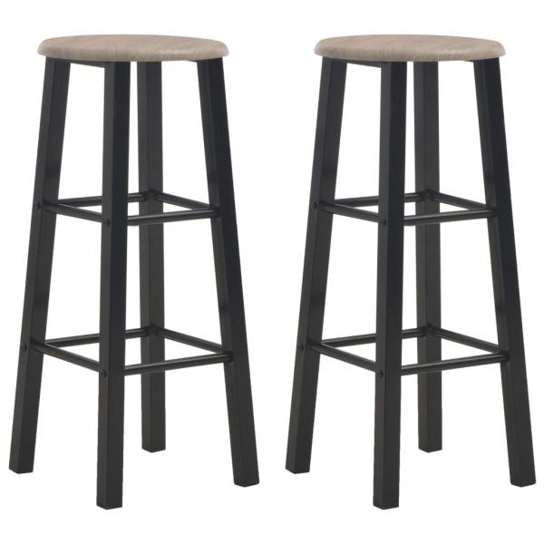 ARDEBO.de - Barhocker 2 Stk. Schwarz MDF  