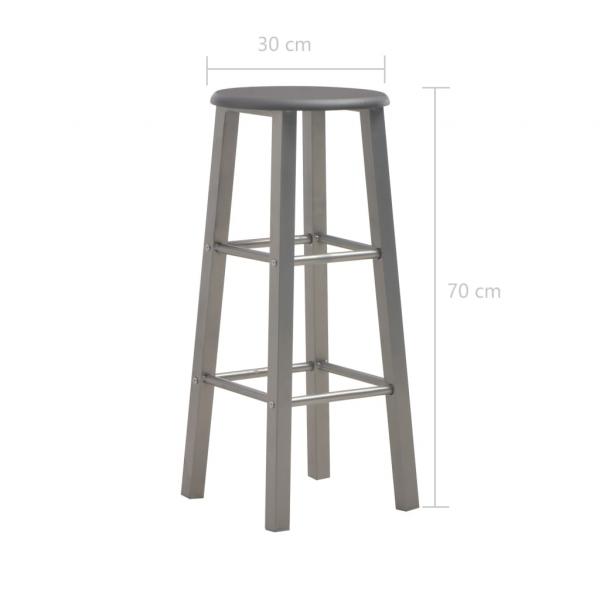 3-tlg. Bar-Set Holz und Stahl Anthrazit