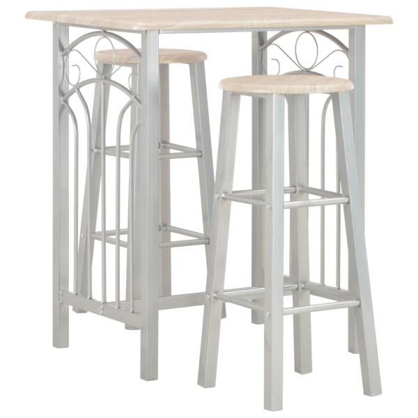 ARDEBO.de - 3-tlg. Bar-Set Holz und Stahl