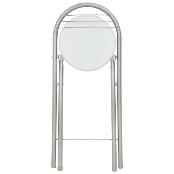 3-tlg. Bar-Set mit Regalen Holz und Stahl Weiß