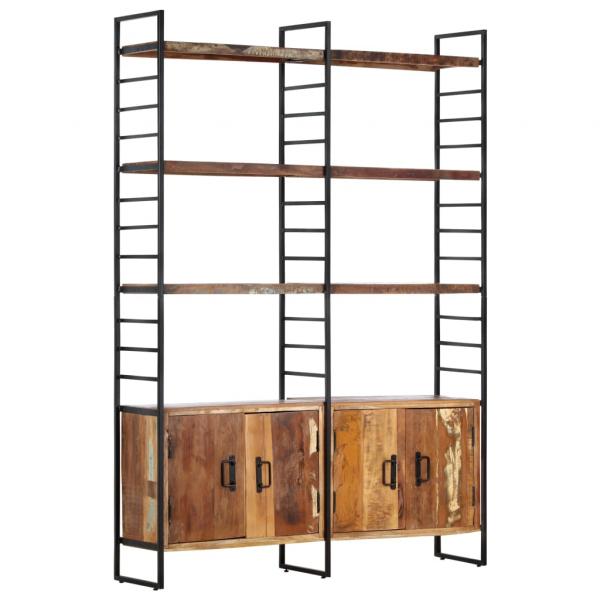 ARDEBO.de - Bücherregal 4 Ebenen 124x30x180 cm Altholz Massiv