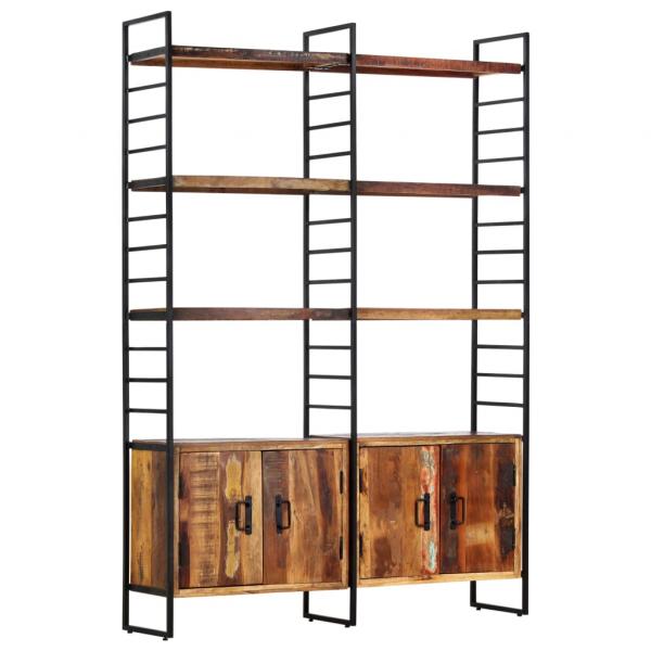 Bücherregal 4 Ebenen 124x30x180 cm Altholz Massiv