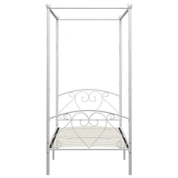 Himmelbett-Gestell Weiß Metall 120 x 200 cm 