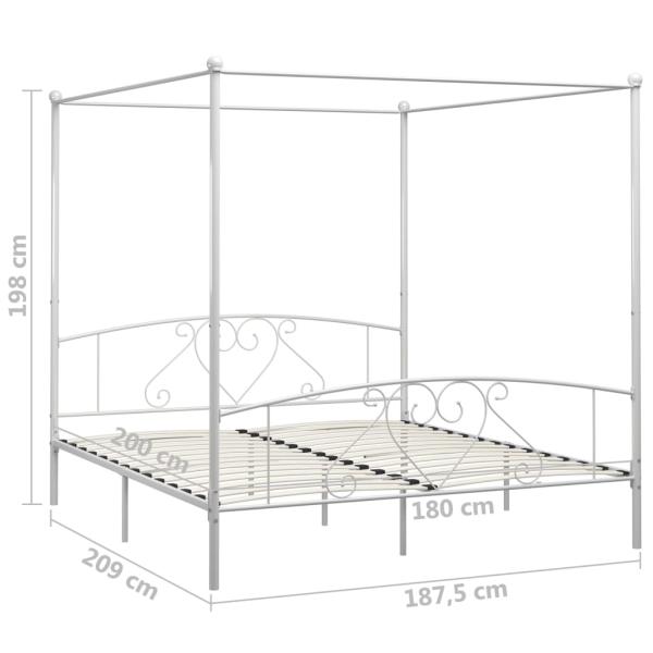 Himmelbett-Gestell Weiß Metall 180 x 200 cm 