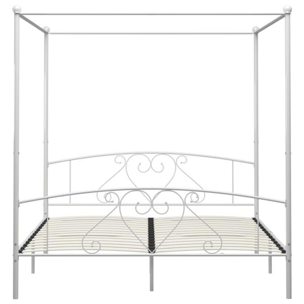 Himmelbett-Gestell Weiß Metall 180 x 200 cm 