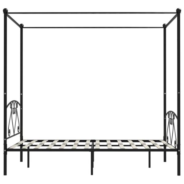 Himmelbett-Gestell Schwarz Metall 140 x 200 cm 