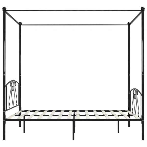 Himmelbett-Gestell Schwarz Metall 180 x 200 cm 
