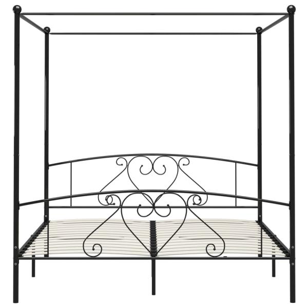 Himmelbett-Gestell Schwarz Metall 180 x 200 cm 