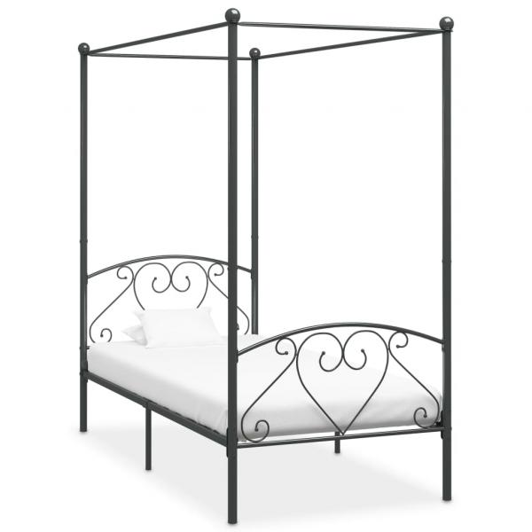 ARDEBO.de - Himmelbett-Gestell Grau Metall 120 x 200 cm 