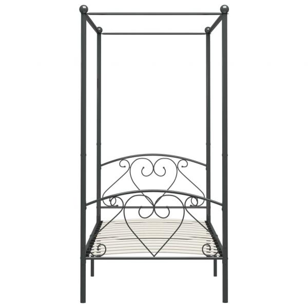 Himmelbett-Gestell Grau Metall 120 x 200 cm 