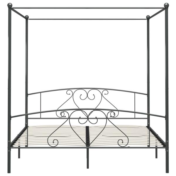 Himmelbett-Gestell Grau Metall 180 x 200 cm 