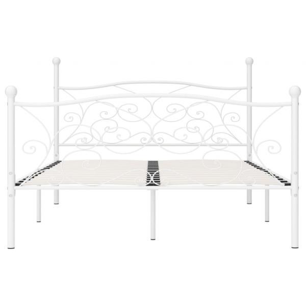 Bettgestell mit Lattenrost Weiß Metall 160 × 200 cm