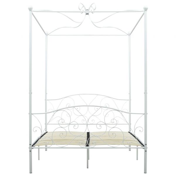 Himmelbett-Gestell Weiß Metall 120 x 200 cm