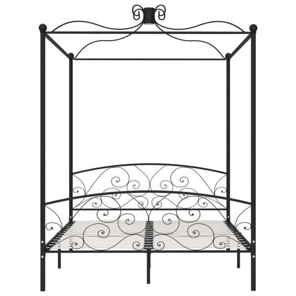 Himmelbett-Gestell Schwarz Metall 180 x 200 cm