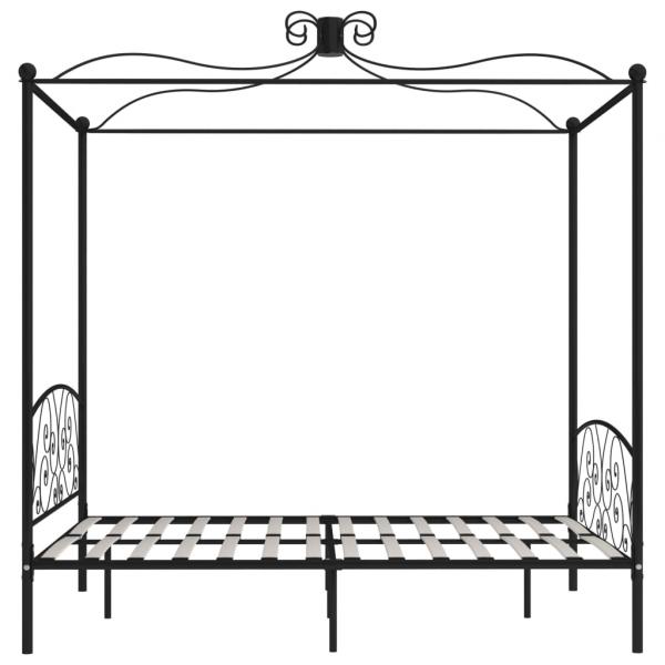 Himmelbett-Gestell Schwarz Metall 180 x 200 cm