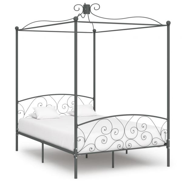 ARDEBO.de - Himmelbett-Gestell Grau Metall 120 x 200 cm