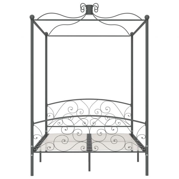 Himmelbett-Gestell Grau Metall 120 x 200 cm