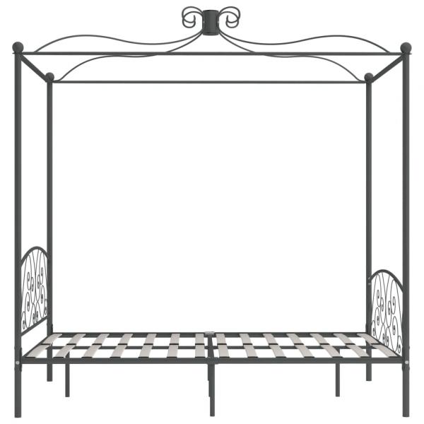 Himmelbett-Gestell Grau Metall 120 x 200 cm