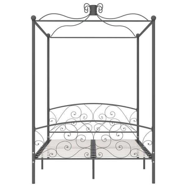 Himmelbett-Gestell Grau Metall 120 x 200 cm