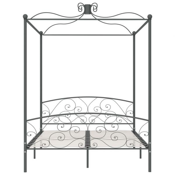 Himmelbett-Gestell Grau Metall 160 x 200 cm