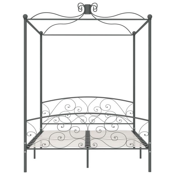 Himmelbett-Gestell Grau Metall 160 x 200 cm