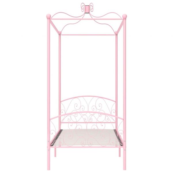 Himmelbett-Gestell Rosa Metall 90 x 200 cm