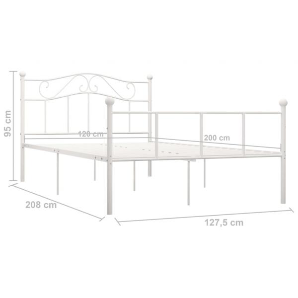 Bettgestell Weiß Metall 120x200 cm