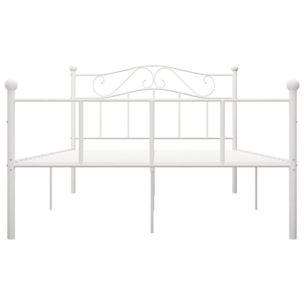 Bettgestell Weiß Metall 140×200 cm