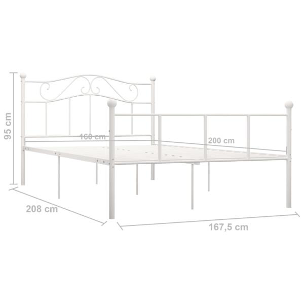 Bettgestell Weiß Metall 160×200 cm 