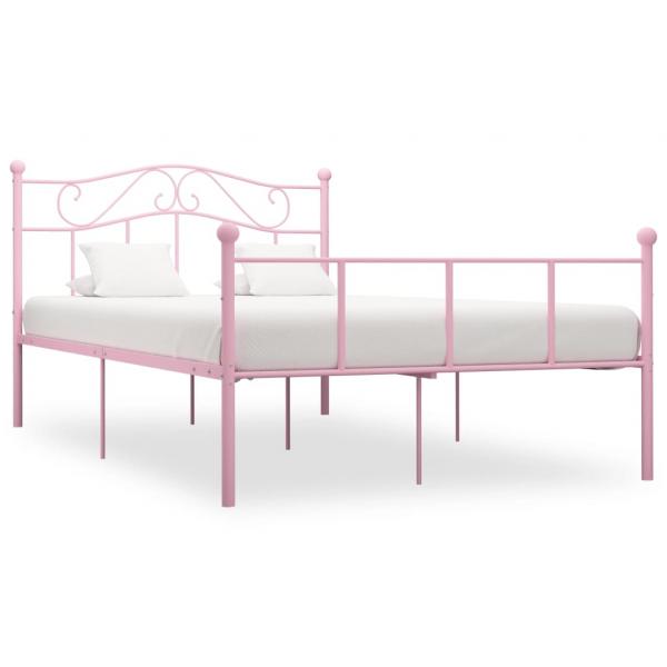 ARDEBO.de - Bettgestell Rosa Metall 160x200 cm