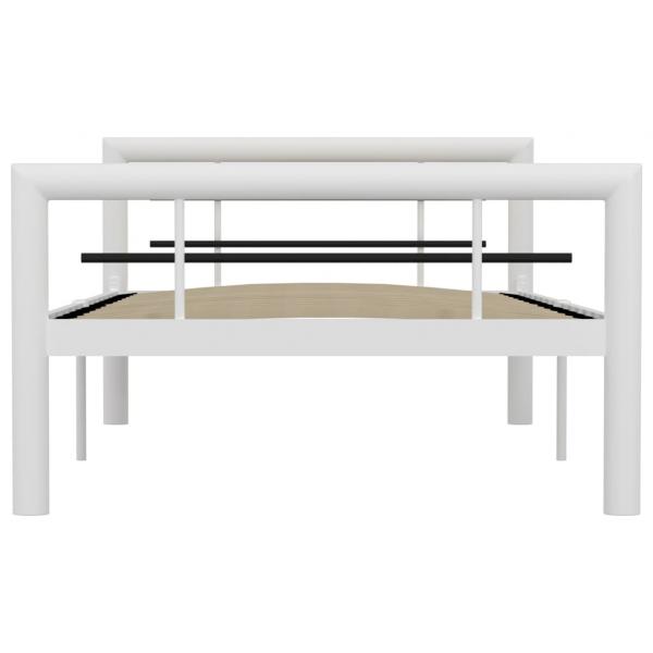 Bettgestell Weiß und Schwarz Metall 90×200 cm