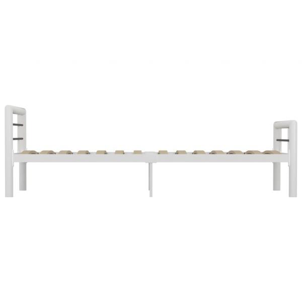 Bettgestell Weiß und Schwarz Metall 90×200 cm