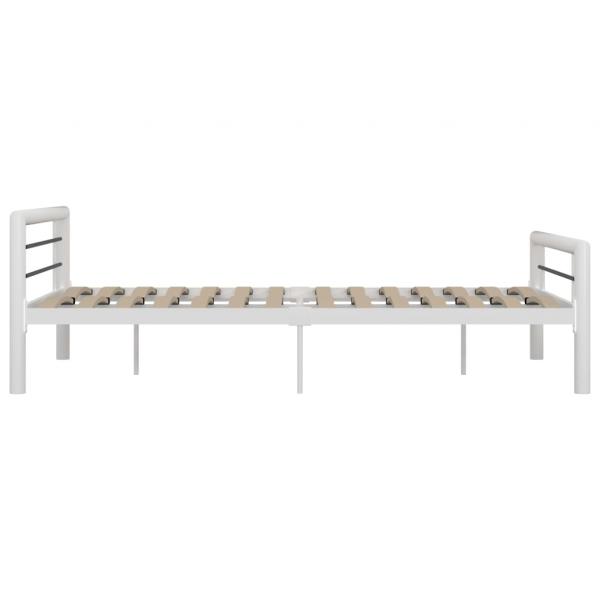 Bettgestell Weiß und Schwarz Metall 120x200 cm