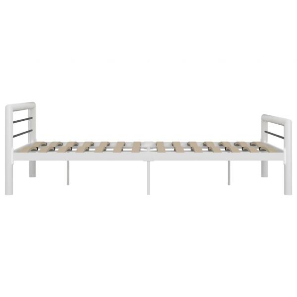 Bettgestell Weiß und Schwarz Metall 180×200 cm 