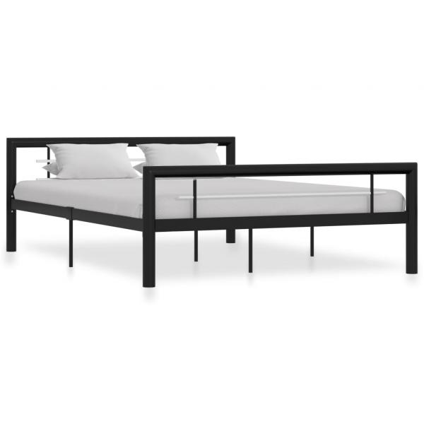 Bettgestell Schwarz und Weiß Metall 120x200 cm