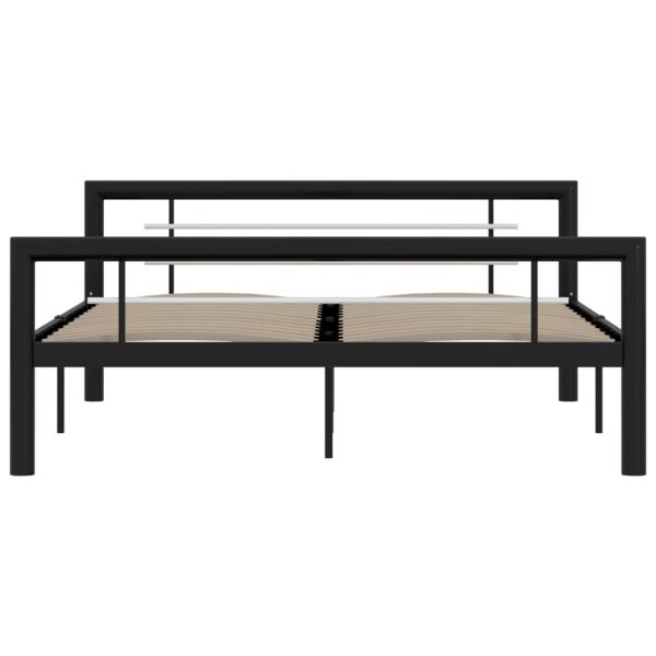 Bettgestell Schwarz und Weiß Metall 140×200 cm 