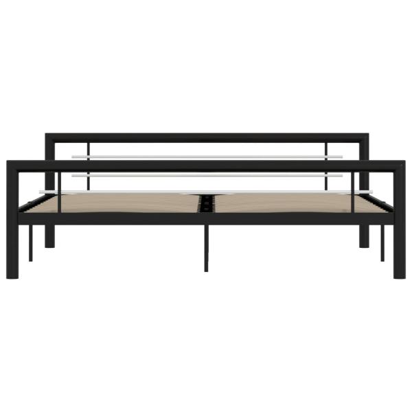 Bettgestell Schwarz und Weiß Metall 180×200 cm 