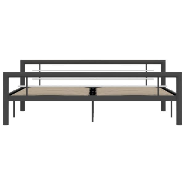 Bettgestell Grau und Weiß Metall 180 × 200 cm