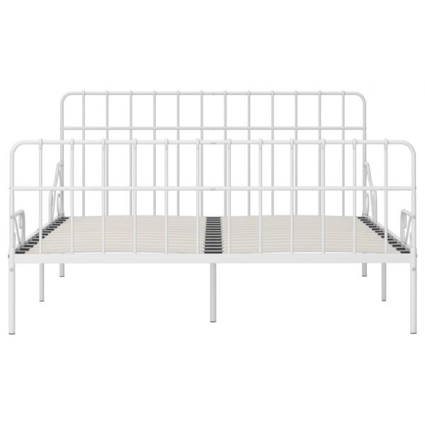 Bettgestell mit Lattenrost Weiß Metall 200 × 200 cm