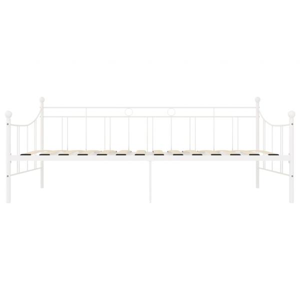 Tagesbett-Rahmen Weiß Metall 90×200 cm 