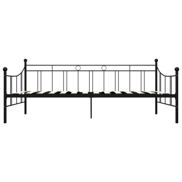 Tagesbett-Rahmen Schwarz Metall 90×200 cm 