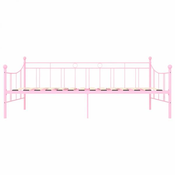 Tagesbett-Rahmen Rosa Metall 90×200 cm 