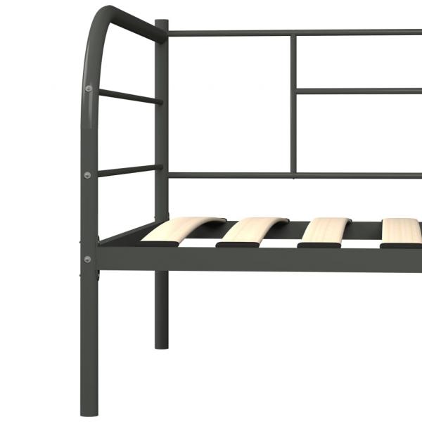 Tagesbett-Rahmen Grau Metall 90×200 cm 