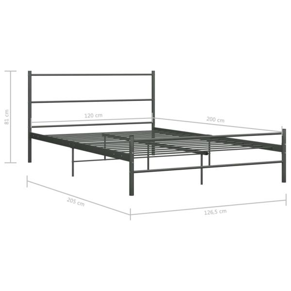 Bettgestell Grau Metall 120x200 cm