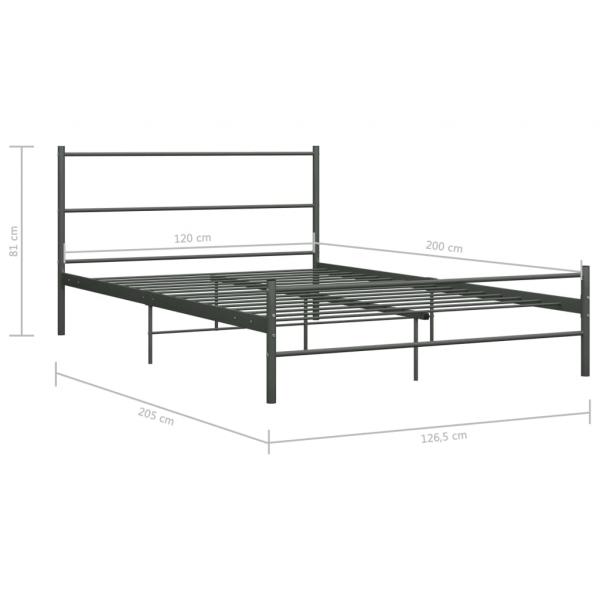Bettgestell Grau Metall 120x200 cm
