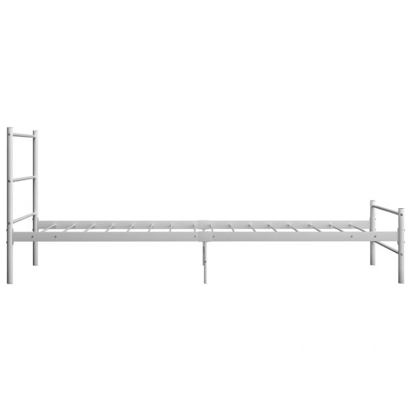 Bett Weiß Metall 90x200 cm
